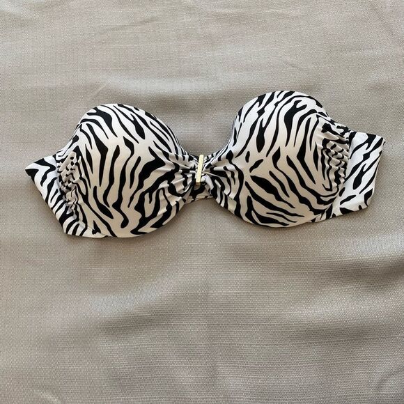 Victoria’s Secret Swim Strapless Zebra Bikini Top Size 34DD - Picture 1 of 9